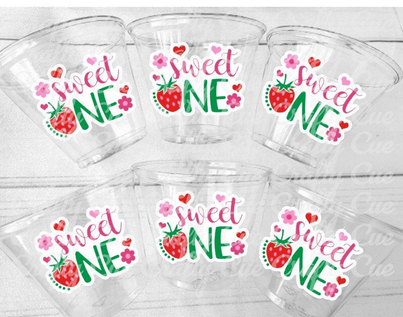 STRAWBERRY PARTY CUPS - Strawberry Birthday Cups Strawberry Cups First Birthday Strawberry One Party Decorations Strawberry Baby Shower