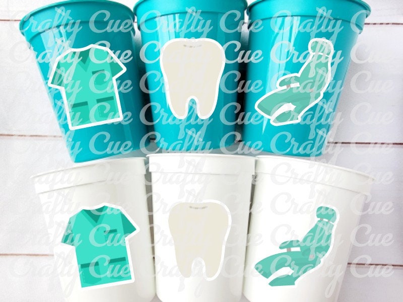 DENTIST PARTY CUPS Dental School Party Cups Orthodontist Dentist Graduation Dental Graduation Party Favors Dentist Party Favors Decorations