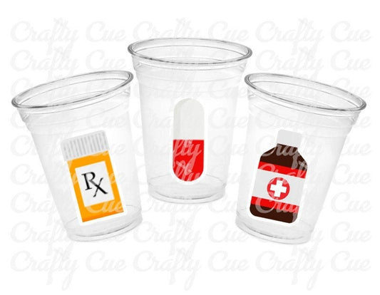NURSE PARTY CUPS - Doctor Party Cups Nurse Party Cups Nursing Party Rn Party Decorations Medical School Party Nurse Graduation Party Meds