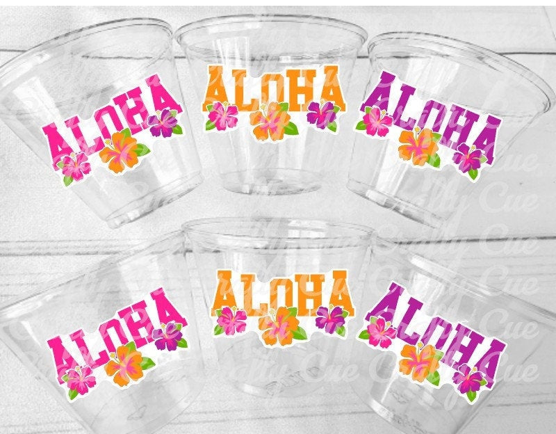 LUAU PARTY CUPS - Aloha Party Cups Luau Party Decoration, Luau Party Supplies Luau Baby Shower Tropical Party Decorations Hawaii Party Luau