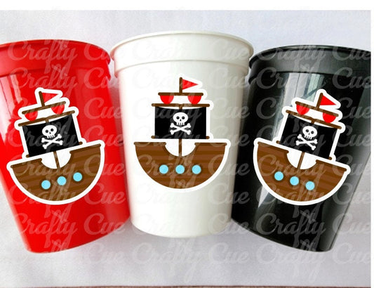 PIRATE SHIP PARTY Cups - Pirate Cups Pirate Birthday Pirate Party Decorations Pirate Birthday Party Pirate Party Pirate Birthday Party