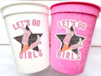 Cowgirl Boot Party Cups Cowgirl Let's Go Girls Cups Rodeo Party Cups Cowgirl Bachelorette Party Cups Favors