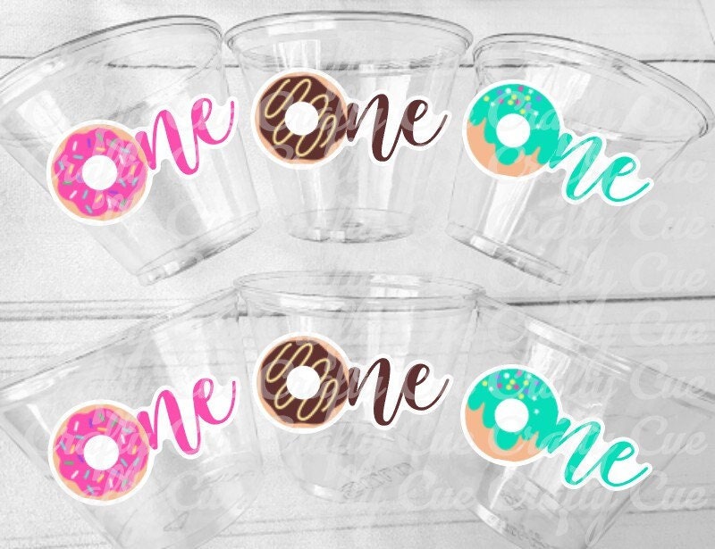 DONUT PARTY CUPS- Donut Birthday Party Donut Grow Up Donut Party Decoration Donut Birthday Decoration Donut First Birthday Donut Baby Shower