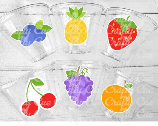 FRUIT PARTY CUPS Luau Party Decorations Fruit Birthday Party Cup Pineapple Favors Tutti Fruity Birthday Party Twotti Frutti Tutti fruity