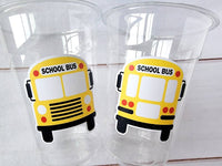 School Bus Party Cups - School Cups School Bus Birthday School Bus Party School Bus Favors Teachers Gift Gift for Teacher Back To School