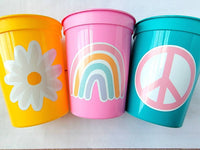 70s PARTY CUPS - 70's Birthday Cups 70s Party Cups 70s Decorations 70's Birthday Party 70's Birthday Party Decorations Hippie Two Groovy