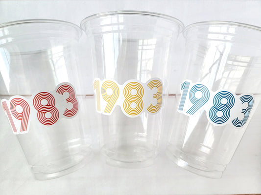 40th PARTY CUPS - 1985 40th Birthday Party 40th Birthday Favors 40th Party Cups 40th Party Decorations Vintage 1985 Birthday Party Cups