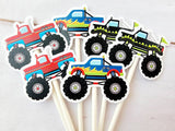 Monster Truck Cupcake Toppers, Monster Truck Cake Toppers, Monster Truck Birthday, Monster Truck Colorful - Item# 3820536P