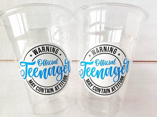 13th Birthday Party Cups - Warning Official Teenager Teenager Party Cups 13th birthday Party Favors 13th Party Decorations 2010 Birthday