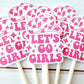 Cowgirl Cupcake Toppers Let's Go Girls Cupcake Toppers Bachelorette Party Cupcake Toppers Bachelorette Decorations Cowgirl Bachelorette