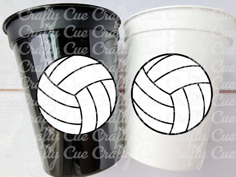 VOLLEYBALL PARTY CUPS - Volleyball Party Cups Volleyball Birthday Volleyball Party Volleyball Decorations Volleyball Party Favors