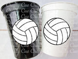 VOLLEYBALL PARTY CUPS - Volleyball Party Cups Volleyball Birthday Volleyball Party Volleyball Decorations Volleyball Party Favors