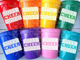 CHEERLEADING PARTY CUPS - Cheer Party Cups Cheerleader Party Cups Cheer Birthday Party Cheer Party Favors Cheer Baby Shower Cups Cheer Squad
