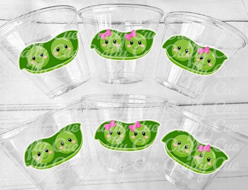 PEAS BABY SHOWER Cups Two Peas Favor Cups Pod Party Cups Peas Party Cups Peas Decorations Peas Birthday Decorations Peas Party Supplies