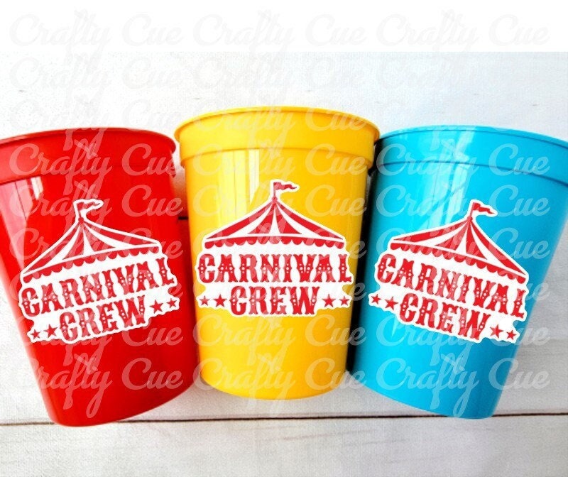 CARNIVAL PARTY CUPS -Carnival Birthday Cups Carnival Party Favors Carnival Baby Shower Carnival Birthday Carnival Party Decorations Supplies