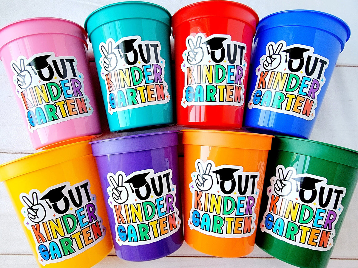 KINDERGARTEN GRADUATION CUPS - Peace Out Kindergarten Graduation Graduation Cups Graduation Party Graduation 2023 Party Favors Kinder Party