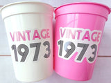 50th PARTY CUPS - Vintage 1973 50th Birthday Party 50th Birthday Favors 50th Party Cups 50th Party Decorations 1973 Birthday Party Cups 50th