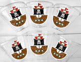 PIRATE PARTY CUPS - Pirate Cups Pirate Birthday Pirate Party Decorations Pirate Birthday Party Pirate Party Supplies Pirate Happy Birthday