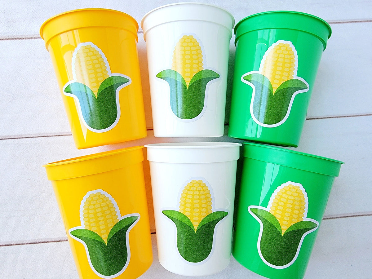 CORN PARTY CUPS - Fall Party Cups Harvest Party Cups Harvest Birthday Cups Harvest Party Decorations Corn Decorations Corn Party Supplies