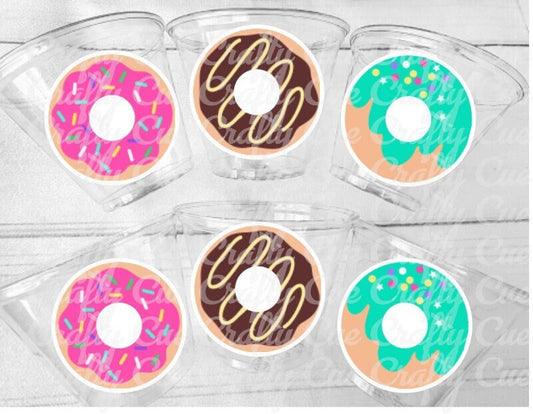 DONUT PARTY CUPS- Donut Birthday Party Donut Grow Up Donut Party Decoration Donut Birthday Decoration Donut First Birthday Donut Baby Shower