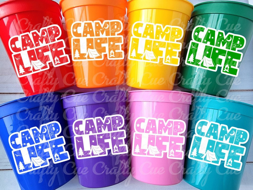 CAMPING PARTY CUPS - Camping Birthday Party Camping Party Decorations, Camping Birthday Supplies Camping Party Supplies Camping Party Favors