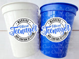 13th Birthday Party Cups - Warning Official Teenager Teenager Party Cups 13th birthday Party Favors 13th Party Decorations 2010 Birthday