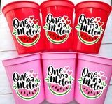 WATERMELON PARTY CUPS - Watermelon Party Favors Watermelon Treat Cups Watermelon Birthday One in a Melon First Birthday 1st Birthday