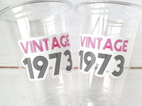 50th PARTY CUPS - 50 and Fabulous 50th Birthday Party 50th Birthday Favors Vintage 1973 Cups 50th Party Decorations 1973 Birthday Party Cups