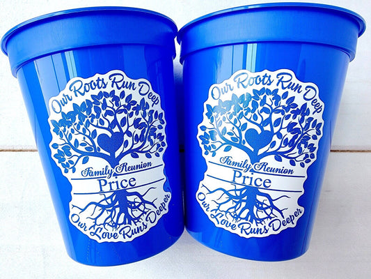 FAMILY REUNION CUPS Family Reunion Party Cups Family Reunion Party Favors Family Reunion Cups Personalized Family Reunion Favor Cups