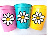 DAISY CUPS - Daisy Birthday Party Cups Daisy Baby Shower Cups Floral Flower Party Cups Daisy Party Favors Daisy Flower Cup 70S Party Cups