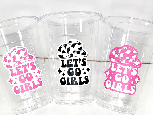 COWGIRL PARTY CUPS - Cowgirl Cups Cowgirl Party Decorations Cowgirl Bachelorette Party Cowgirl Hat Birthday Rodeo Party Cups Let's Go Girls