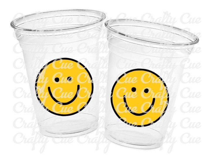 SMILEY FACE CUPS - One Happy Dude 1st Birthday Happy Smiley Face First Birthday Happy Smiley Face Cups Smiley Face Favors Smiley Face