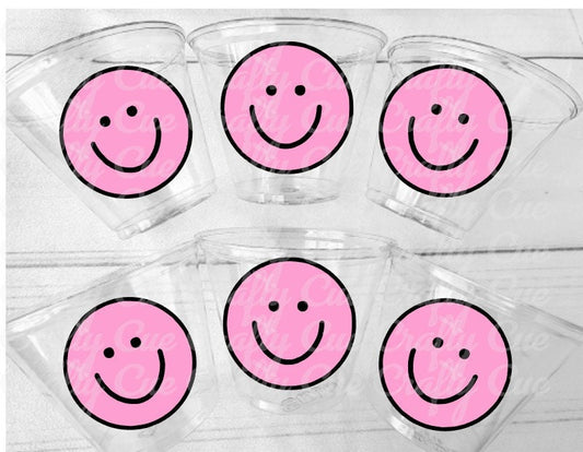 ONE HAPPY GIRL Smiley Face Cups Smiley Face Birthday Happy Smiley Face First Birthday Happy Smiley Face Cups Smiley Face Favors Smiley Face