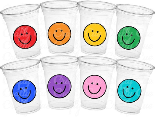 SMILEY FACE CUPS - Happy Smiley 1st Birthday Happy Smiley Face First Birthday Happy Smiley Face Cups Smiley Face Favors Smiley Face