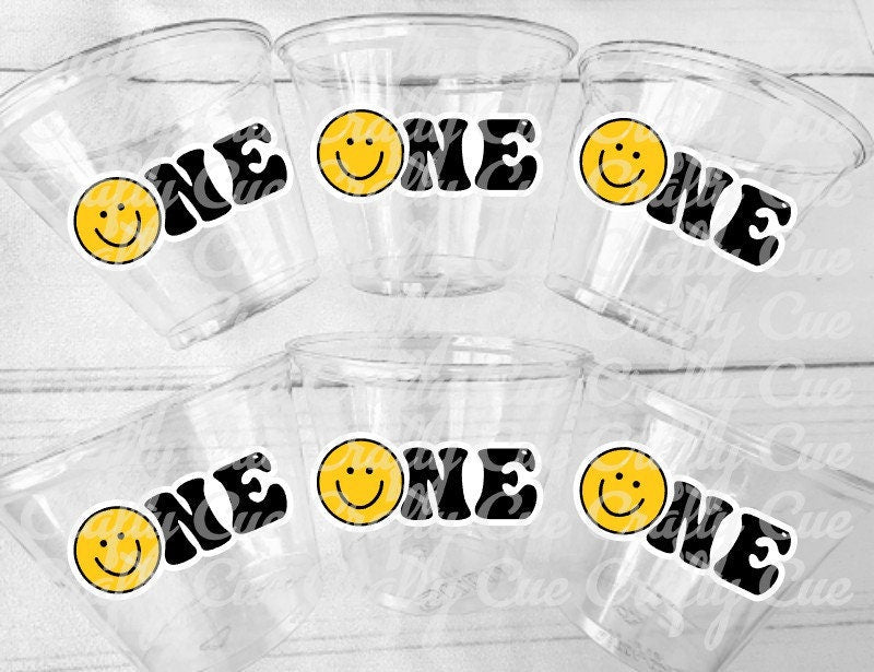 ONE HAPPY DUDE - Smiley One Happy Dude 1st Birthday Happy Smiley Face First Birthday Happy Smiley Face Cups Smiley Face Favors Smiley Face