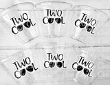 TWO COOL Party Cups - Two Cool Sunglasses 2nd Birthday Party Second Birthday Favors Two Cool Cups Two Cool Birthday Party Favors Two Cool