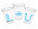 COWBOY PARTY CUPS - Cowboy Cups Cowboy Party Decorations Cowboy Baby Shower Decorations Baby Sprinkle Cowboy Boots Birthday Decoration Favor