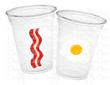Bacon Party Cups Eggs Party Cups Breakfast Party Cups Bacon Birthday Bacon Party Bacon Decorations Bacon Party Favors Eggs Party favors