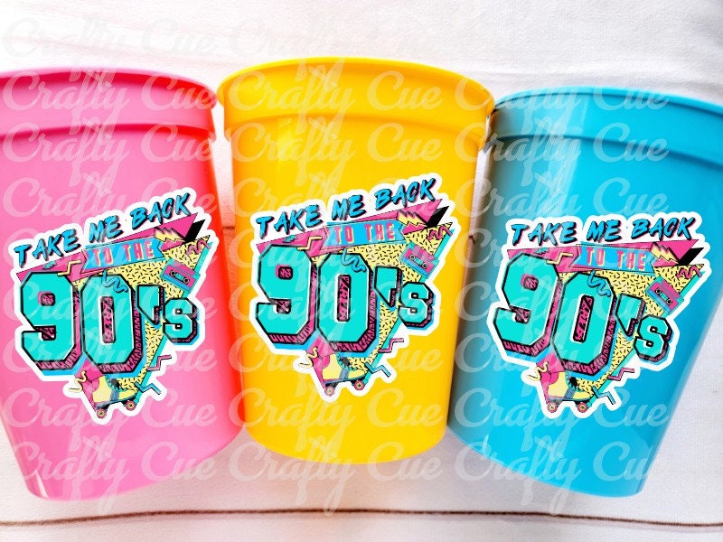 I Love the 90'S PARTY CUPS - 90's Birthday Cups 90's Party Cups 90's Decorations 90's Birthday Party 90's Birthday Party Decorations 90s