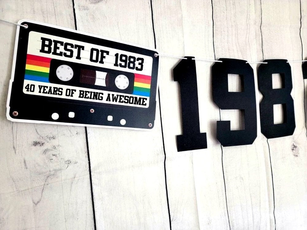 BEST OF 1983 - 40th Birthday Banner 1984 Banner 1984 Party Decorations 40th Party Decorations 40th Party Banner 40 Birthday Party Banner 80s