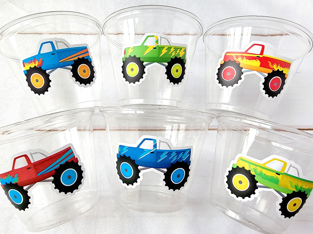 MONSTER TRUCK PARTY Cups - Monster Truck Treat Cups Monster Truck Birthday Monster Truck Party Monster Truck Party Favors, Monster Truck Cup