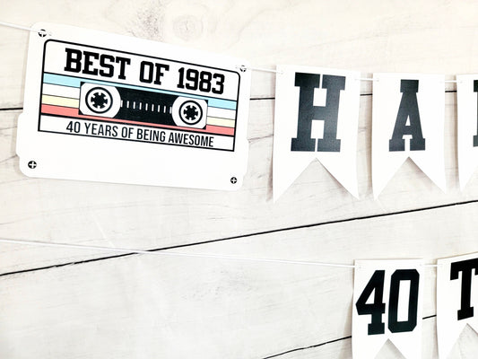 BEST OF 1983 - 40th Birthday Banner 1983 Banner 1983 Party Decorations 40th Party Decorations 40th Party Banner 40 Birthday Party Banner 80s