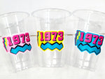 50th PARTY CUPS - 50 and Fabulous 50th Birthday Party 50th Birthday Favors 50th Party Cups 50th Party Decorations 1973 Birthday Party Cups