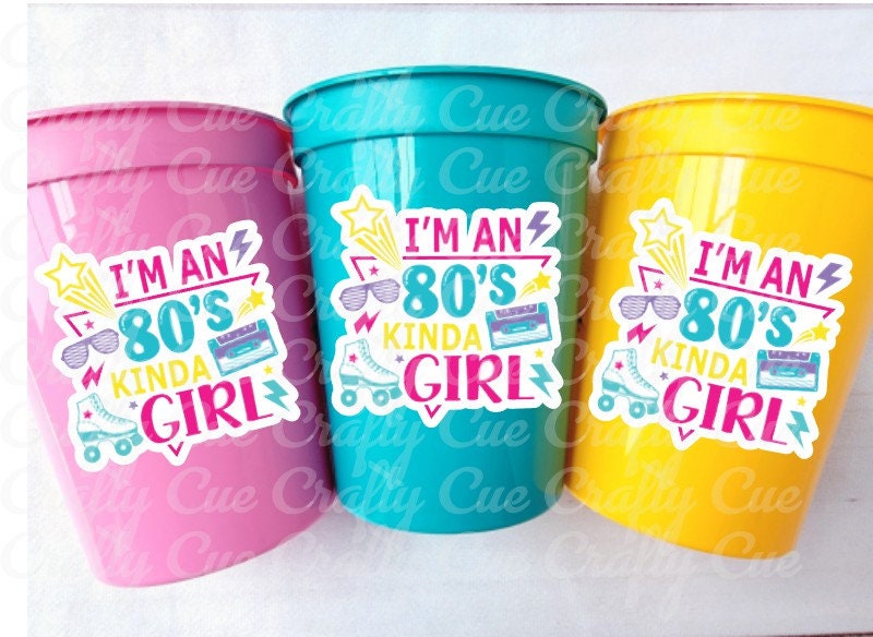 I Love the 80'S PARTY CUPS - 80's Birthday Cups 80's Party Cups 80's Decorations 80's Birthday Party 80's Birthday Party Decorations 80s