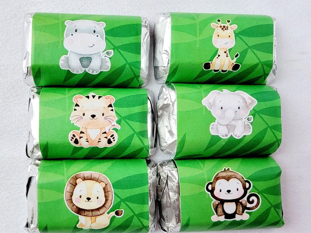 Safari Party Stickers Safari Party Favors Safari Candy Wrappers Safari Baby Shower Favors Safari Party Favors Safari Animals Jungle