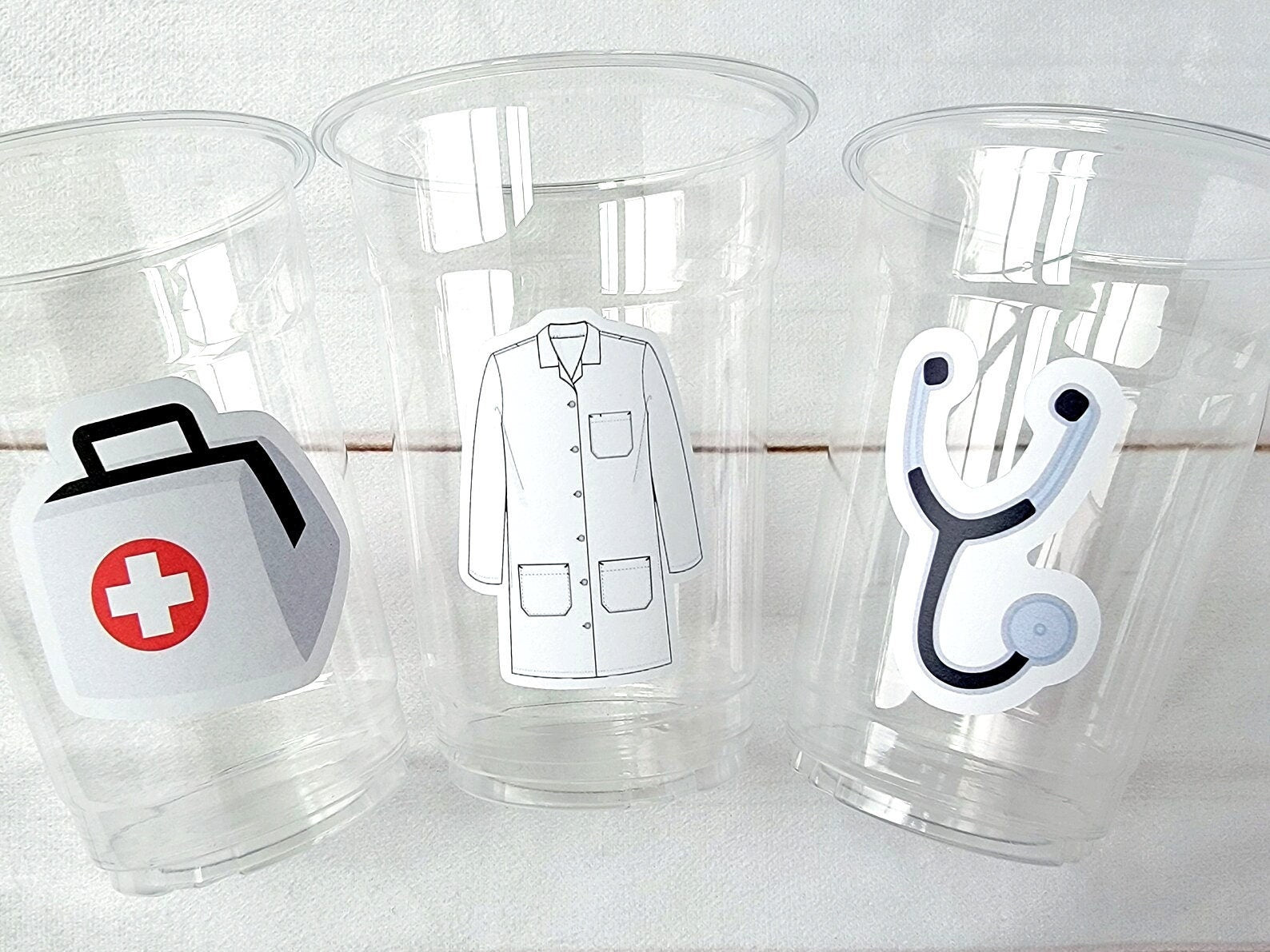 DOCTOR PARTY CUPS - Medical School Party Cups Nurse Party Cups Nursing Party Doctor Party Decorations Doctor Graduation Party Medical Cups