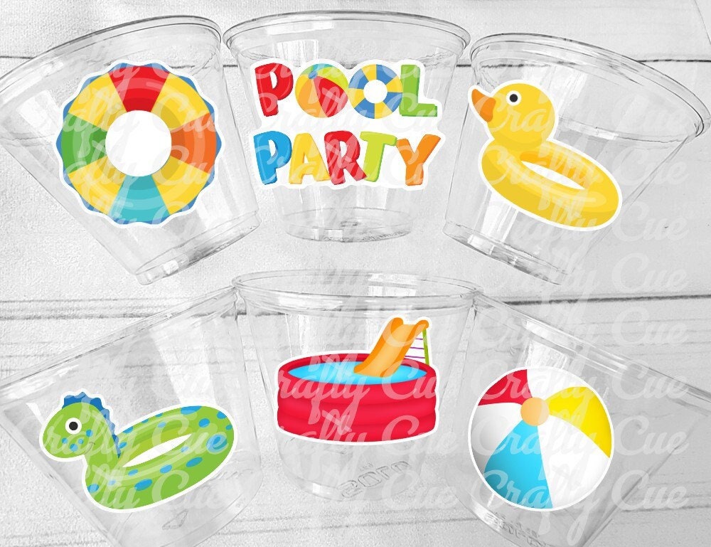 POOL PARTY CUPS - Pool Cups Pool Birthday Cups Pool Party Favors Pool Party Decorations Pool Birthday Cups Party Decorations Pool Party Pool