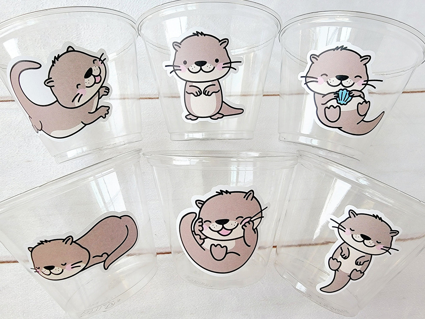 OTTER PARTY CUPS Otter Birthday Party Favors Otter Cups Otter Baby Shower Decorations Otter Party Supplies Otter Party Favors Sea Otters