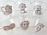 OTTER PARTY CUPS Otter Birthday Party Favors Otter Cups Otter Baby Shower Decorations Otter Party Supplies Otter Party Favors Sea Otters