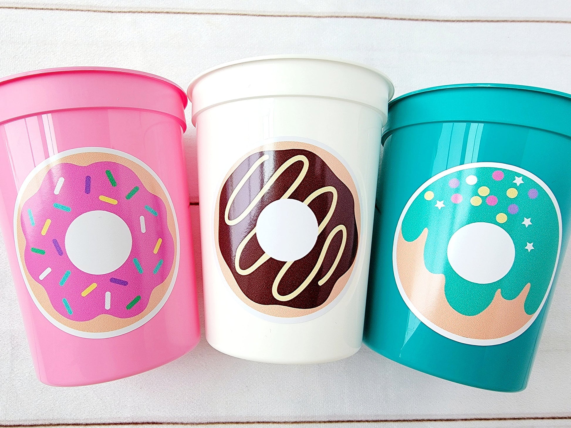 DONUT PARTY CUPS- Donut Birthday Party Donut Grow Up Donut Party Decoration Donut Birthday Decoration Donut First Birthday Donut Baby Shower
